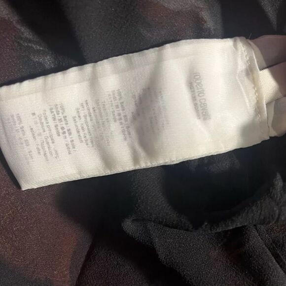 Roberto Cavalli Silk Dress SIze 40 Womens US 4 Multicolor Long Sleeve Asymmetric - Picture 10 of 12